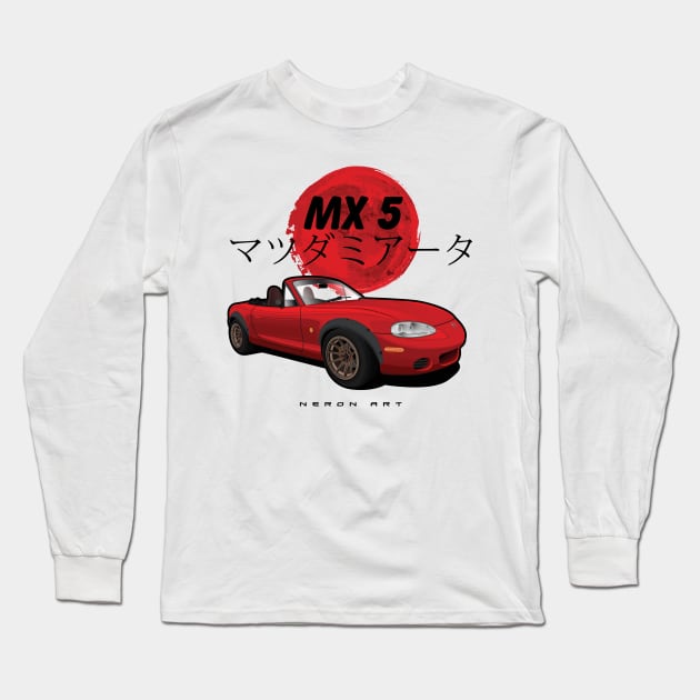 Mazda miata mx-5 Long Sleeve T-Shirt by Neron Art